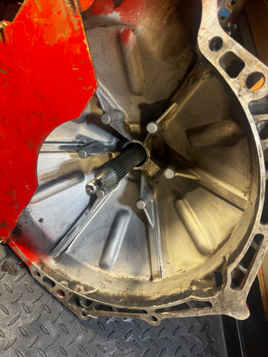Rebuilt Volvo Penta flywheel cover bellhousing