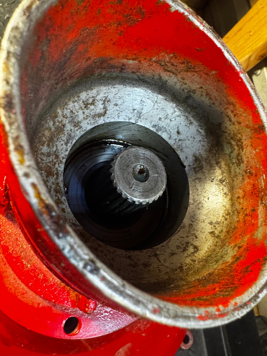 Rebuilt Volvo Penta flywheel cover bellhousing