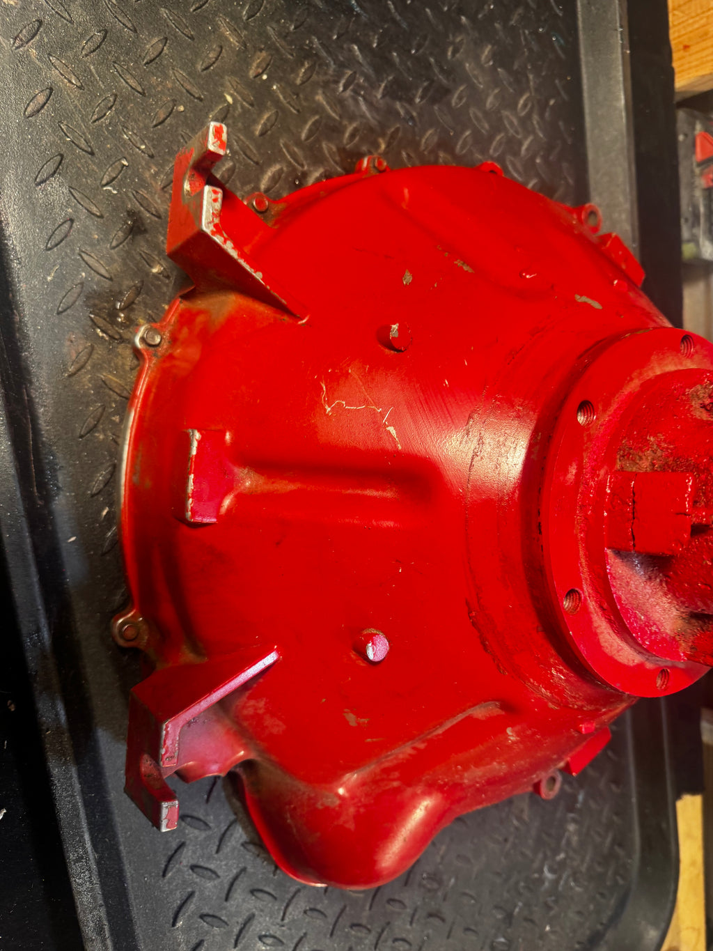 Rebuilt Volvo Penta flywheel cover bellhousing
